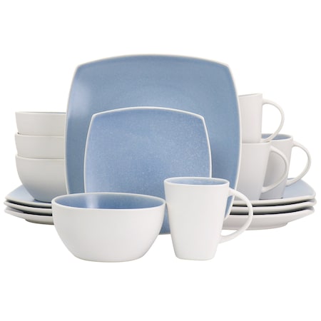 Gibson Elite 16 Piece Soho Lounge Reactive Glaze Stoneware Dinnerware Set in Light Blue 131155.16R