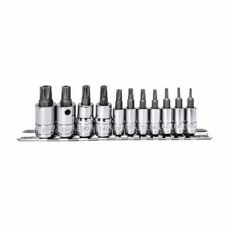 Genius Tools 11 Pc. 1/4in & 3/8in Dr. Pentacle Bit Socket Set BS-2311P