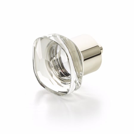 Schaub City Lights Soft Square Glass Knob Polished Nickel Finish 61-PN