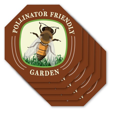 Signmission Pollinator Friendly Garden, 10 inch X 10 inch, Aluminum Metal Signs, 5PK OC-A-5Pack-10-129