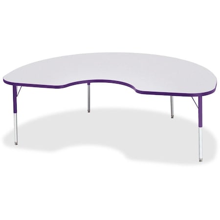 Jonti-Craft Berries Kidney Activity Table, 48 in. x 72 in., E-height, Freckled Gray/Purple/Gray 6423JCE004