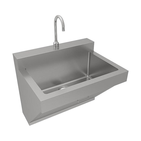 Just Manufacturing Scrub Sink 30 in x 17 1/2 in, 1, 1, Wall, 16 ga. 304 Stainless Steel J7701S-J