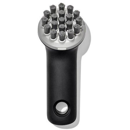 Oxo Good Grips Brush, 5 in OAL, Cast Iron Trim, Non-Slip Grip Handle, Plastic Handle, Gray Handle 12375200