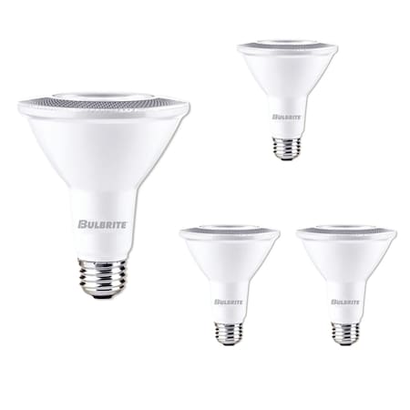 Bulbrite 75 Watt Equivalent PAR30LN Dimmable Medium Screw LED Light Bulb Soft White Light 3000K, 4PK 861734