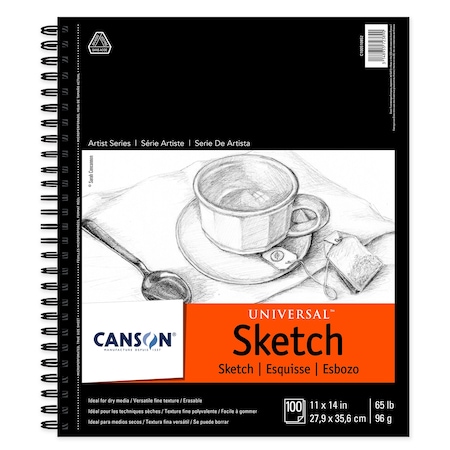 Canson Artist Series Universal Sketch Pad, Side Wire Binding, 100 Sheet, 11x14 inch C100510852