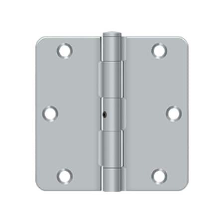 Deltana 3-1/2 x 3-1/2 x 1/4 Radius Hinge Non Removable Pin; Satin Nickel Finish S35R4N26D