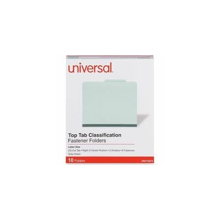 Universal Classification Folder, Letter, GryGrn, 10PK UNV10273