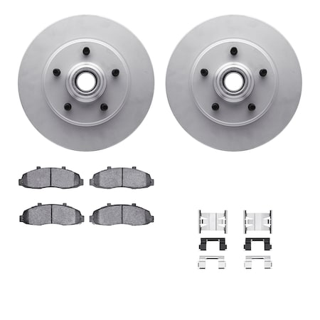 Dynamic Friction Co DFC GEOSPEC Coated Rotor- Heavy Duty Brake Pad includes Hardware 4412-54031