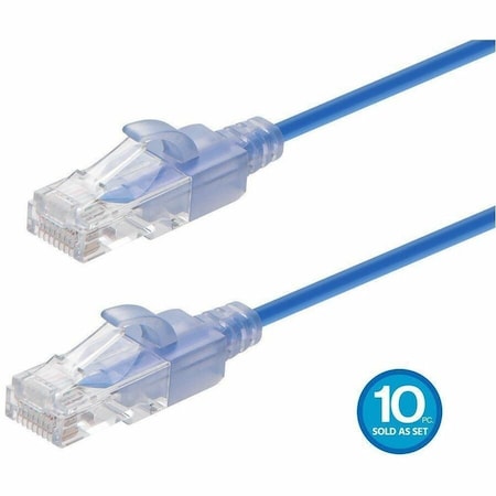 Monoprice SlimRun Cat6A Ethernet Patch Cable - Snagless RJ45_ UTP_ Pure Bare Cop 29477