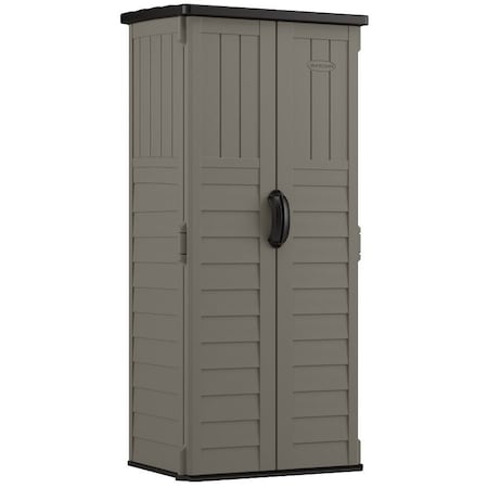 Suncast Vertical Shed, 22 cuft Capacity, 2 ft 814 in W, 2 ft 112 in D, 6 ft H, Resin, Stoney BMS1250SB