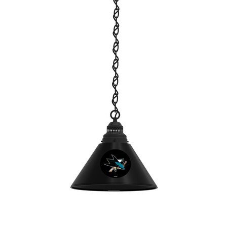 Holland Bar Stool Co San Jose Sharks Pendant Light, Black Fixture BL1BKSJShar