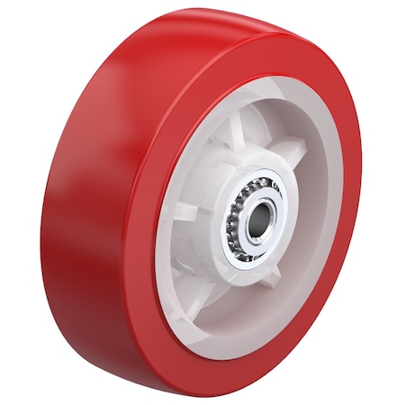 Pegasus Wheel, Red Urethan, 6" x 2", Prec Brg P-URPW-060X020/050K