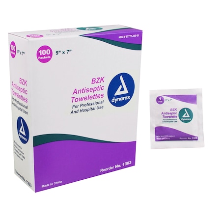 First Voice BZK Antiseptic Training Makinin Cleaning Wipe, 100PK TS1303-Wipe2