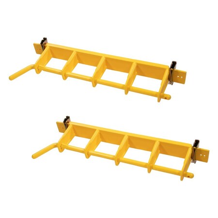 Mytee Products Load Bar Holder for Semi Trucks, Trailers, Warehouses Yellow Rack 4-Bay 16 in, 2PK DV-YR4x2
