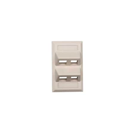 Hubbell Premise Wiring Hubbell 4 Socket Single Gang Network Faceplate - 4 x Total Number of Socket(s) - 1-gang - Office White - 4 x RJ-45 Port(s) AFP14