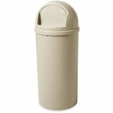 Rubbermaid Commercial Marshal 15 gal Round Indoor Plastic Can, Beige, None, Plastic, Not Applicable FG816088BEIG