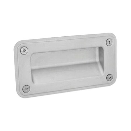 J.W. Winco Recessed Pull Handle, Silver, SS 7332-155-A-2-GS