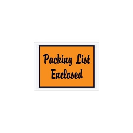 Bubblefast 4 1/2 x 6'' Orange ''Packing List Enclosed'' Envelopes, 1000PK BFPL1