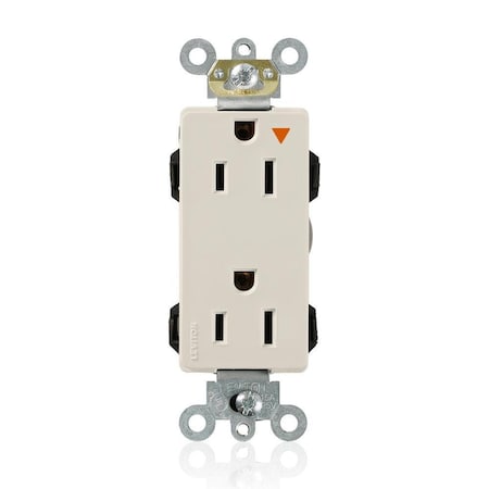 Leviton Straight Blade Receptacle, 5-15R, 15 A, 125V AC, Flush Mount, Isolated Ground M1626-IGT