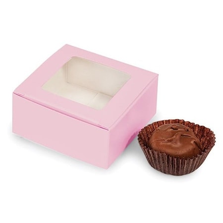 Nashville Wraps Pink Window Candy Truffle Boxes, 2-5/8x2-3/4x1-1/4, Holds 4, 25PK TCW4P