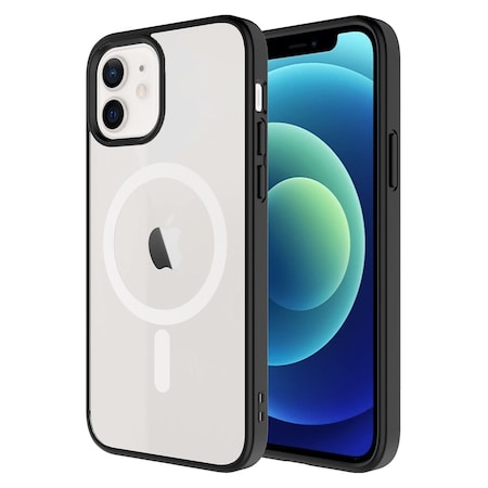 Ampd TPU / Acrylic Hard Shell MagSafe Case for Apple iPhone 12 / 12 Pro Clear and Black AA-IPH12-MAGBUMPER-BLK