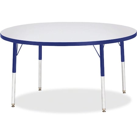 Jonti-Craft Berries Round Activity Table, 48 in. Diameter, A-height, Freckled Gray/Blue/Gray 6433JCA003