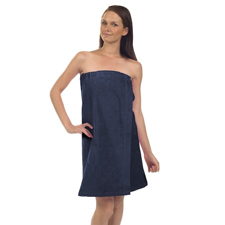 Towelsoft Women's Premium Terry Velour Spa Wrap-Navy, One Size Body Wrap-Terry-WV5004
