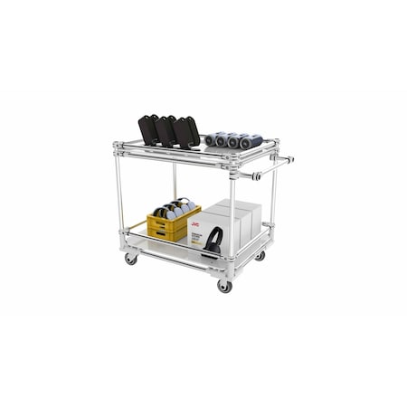Trilogiq 2-Level Cart 4 Flanges Per Level With Horizontal Hand Bar. 49D-1