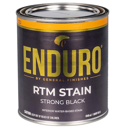 General Finishes 1 Qt General Finishes QSTB Strong Black Enduro RTM Water-Based Wood Stain GTG