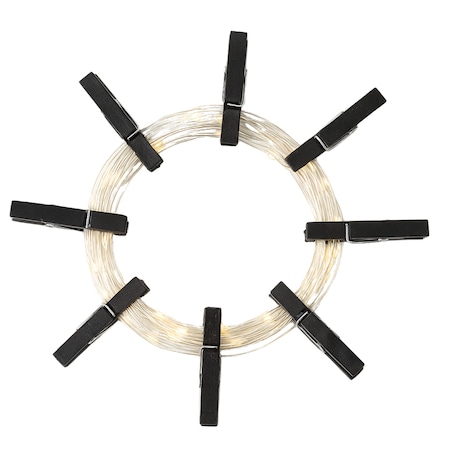 Elegani 36 LED Matte Black Photo Clip String Light - 13FT Display Light with Warm White PH-600173