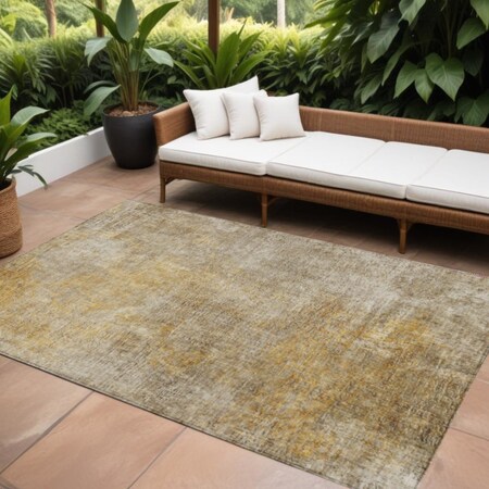 Homeroots 10' X 14' Beige Taupe And Ivory Abstract Washable Indoor Outdoor Area Rug 577642