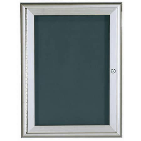 Aarco Enclosed Directory w/ Aluminum Waterfall Style Frame, Silver, Black Felt, 24''Hx18''W, 1 Door Unit WFD2418