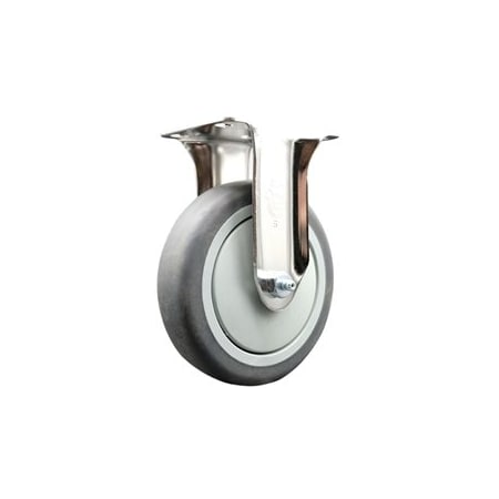 Service Caster 5 Inch 316SS Thermoplastic Rubber Wheel Rigid Top Plate Caster SCC-SS31620R514-TPRB