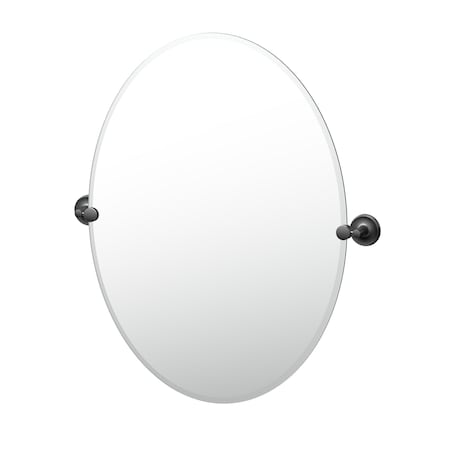Gatco Designer II 32" Frameless Oval Mirror, Matte Black 5079MXLG