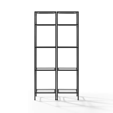 Crosley Aimee 2-Piece Etagere Bookcase Set KF6005BZ