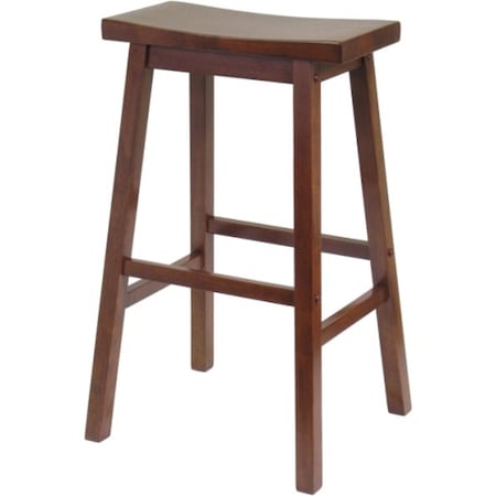 Winsome 29 Inch Saddle Seat Stool - Walnut 94089