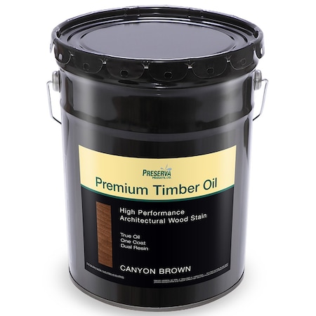 Premium Timber Oil 5 Gal Preserva Products, Ltd. Canyon Brown High Performance Architectural Wood Stain 70505
