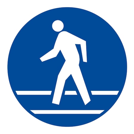 Lyle ISO Use Pedestrian Route Symbol, 11.75x11.75, Non-Reflective, Blue G-1919-NA_11.75x11.75