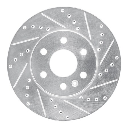 Dynamic Friction Co DFC Brake Rotor - Drilled and Slotted - Silver 631-48062R
