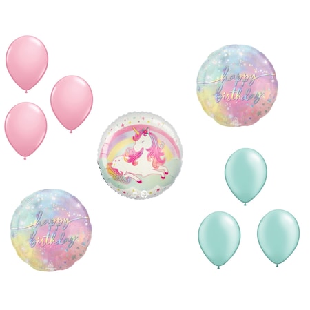 Loonballoon Unicorn Theme Balloon Set, Enchanted Unicorn Balloon, 17inch LUMINOUS BIRTHDAY Balloons 86533-42996-02-A-U