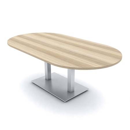 Skutchi Designs Racetrack Conference Table With Power Unit, 48 in W, 84 in L, Brown HAR-RAC-48X84-DOU-K525-NA