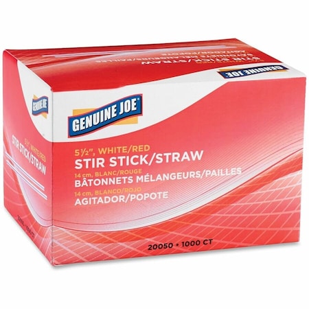Genuine Joe Plastic Stir Stick/Straws, 5-1/2", PK40000 GJO20050CT