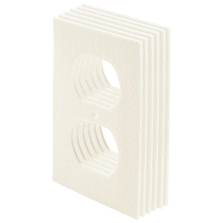 Frost King Plate Sealer, 4 in L, 2-1/2 in W, Plastic Foam, White OS6H