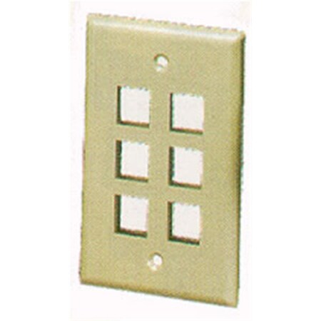 Maxpower 6 Port Faceplate - Ivory MA561499