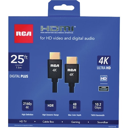 Rca 25 Ft. Black 4K HDMI Cable DH25HHEV