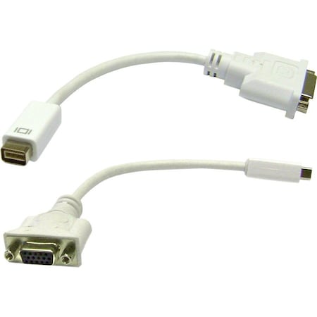 Cable Wholesale Mini-DVI to VGA Adapter Cable, Mini-DVI Male to HD15 Female, 6 inch 30H1-55000