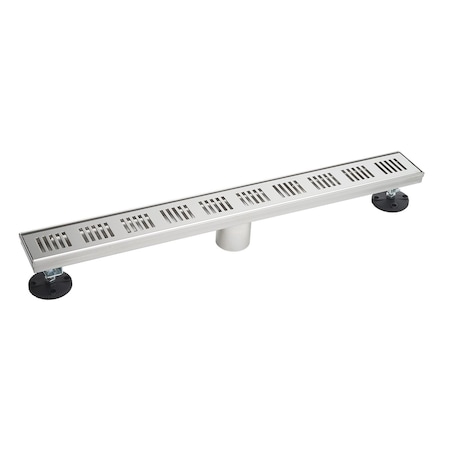 B&K 36-in Polished Chrome Skylights Pattern Linear 2-in Shower Drain 133-004G05