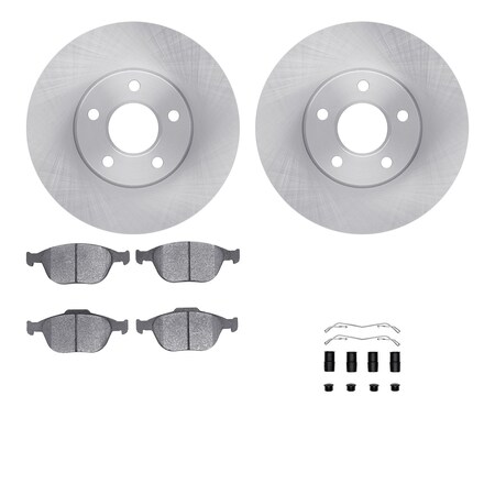 Dynamic Friction Co DFC Brake Rotor with 5000 Brake Pads and Hardware Kit 6512-99675