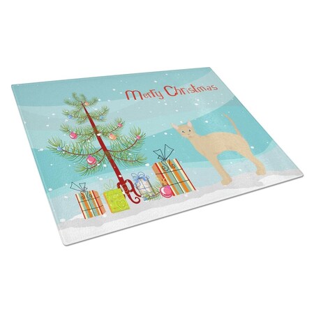 Carolines Treasures German Rex No.2 Cat Merry Christmas Glass Cutting Board - Large CK4627LCB