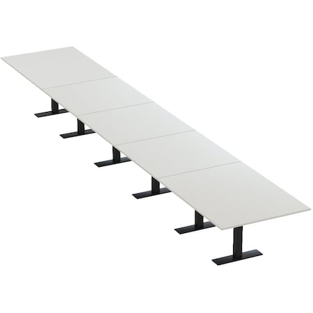 Skutchi Designs 22ft Rectangular Conference Table With Power | Harmony Series | 22 Person Meeting Room Table HAR-REC-48x264-T.BK-U779-NA